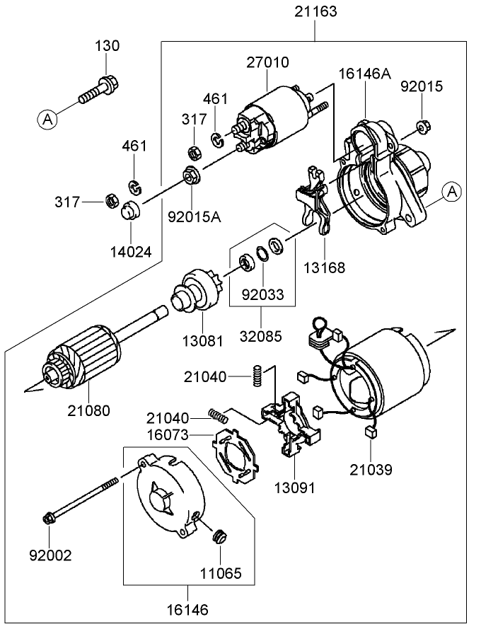 Starter Assembly Kawasaki FD791D AS07
