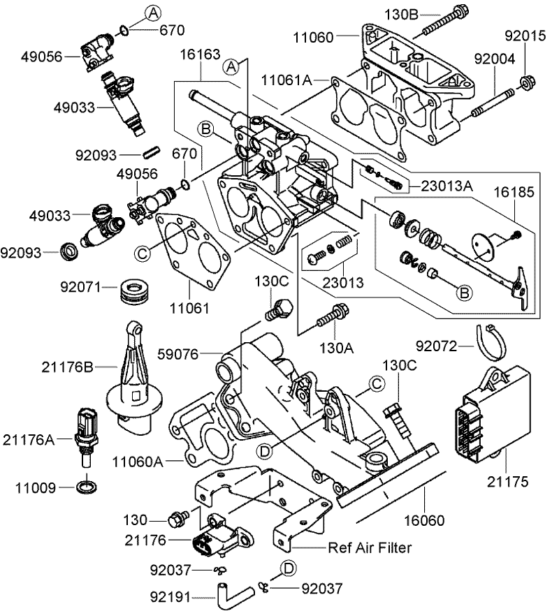 Throttle Assembly Kawasaki FD791D AS07