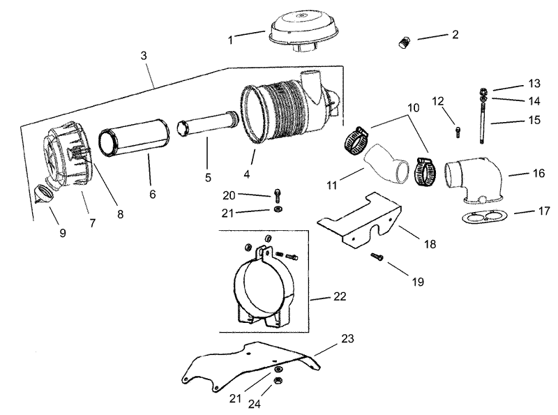 Air IntakeFiltration Assembly Kohler CH745 0003
