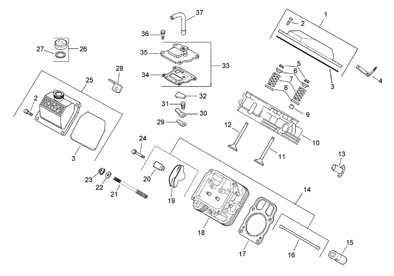 Head Valve and Breather Assembly Kohler CH745 0007
