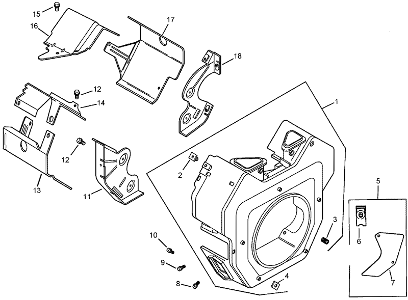 Blower Housing and Baffle Assembly Kohler CH745 0012