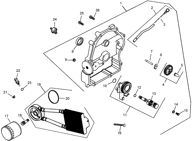 Oil Pan and Lubrication Assembly Kohler CH745 0012