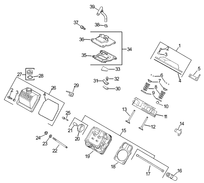 HeadValveBreather Assembly Kohler CH745 0003