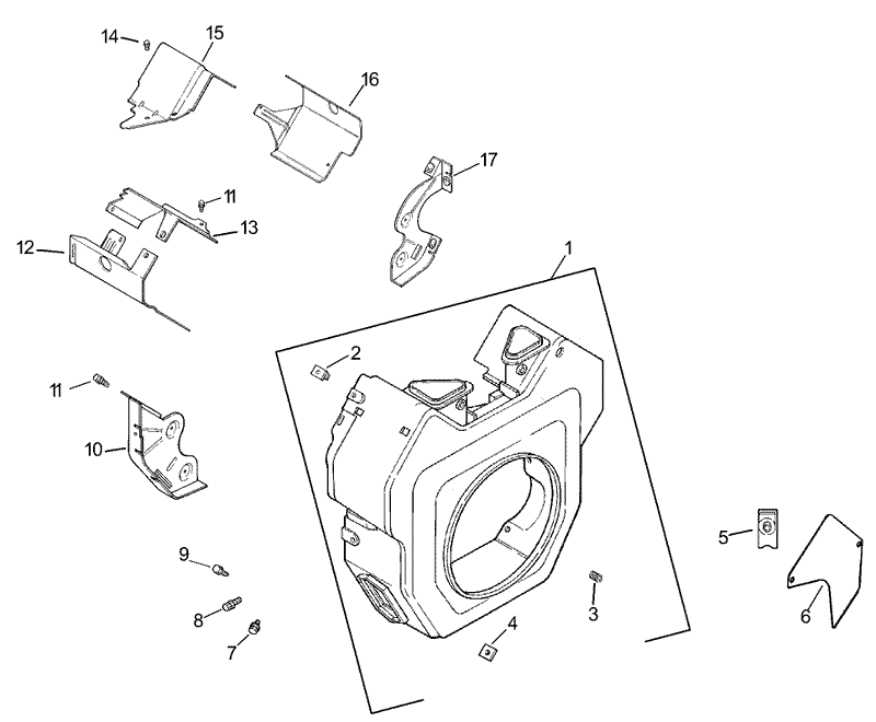 Blower Housing and Baffle Assembly Kohler CH745 0003