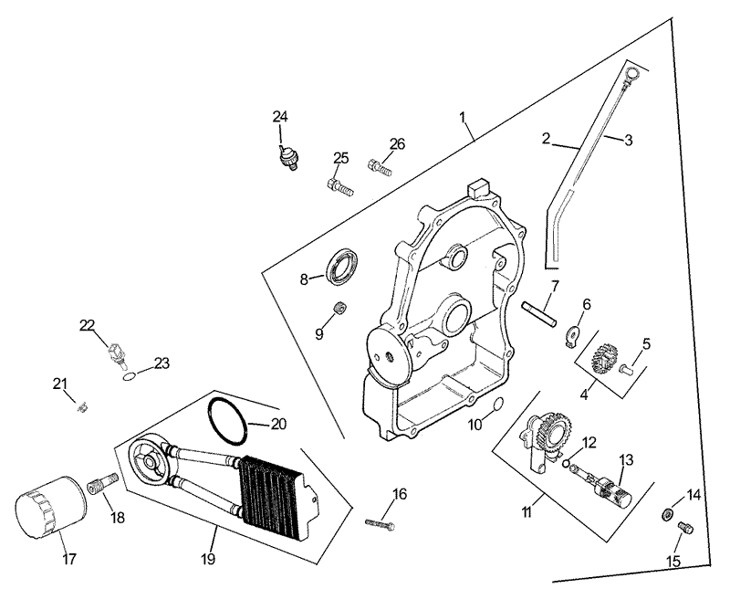 Oil PanLubrication Assembly Kohler CH745 0003
