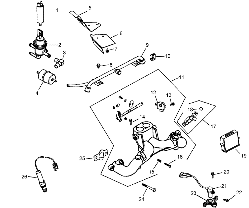 Fuel System Assembly Kohler CH745 0012