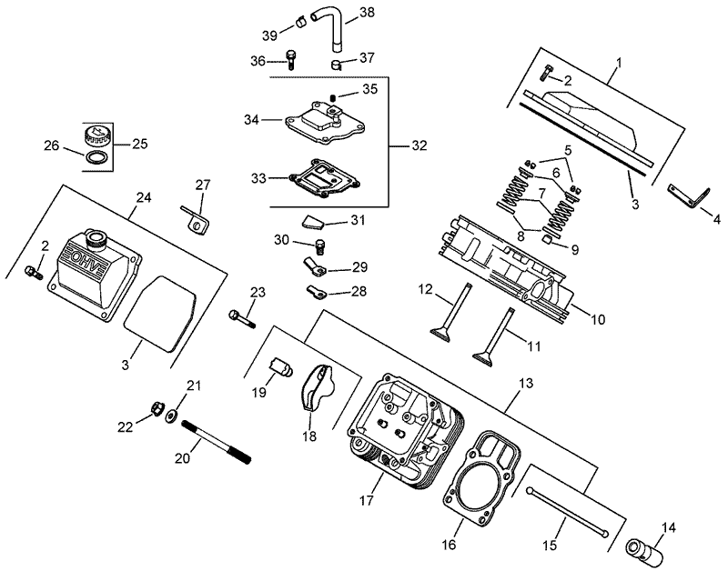 Head Valve and Breather Assembly Kohler CH750 0010