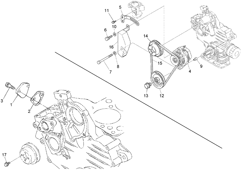 Alternator Pulley and Fuel Pump Cover Assembly