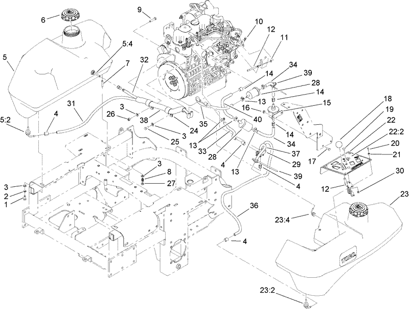 Throttle Control Panel and Fuel Tank Assembly