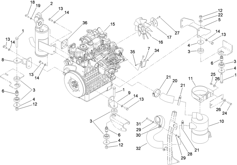 Engine Exhaust and Air Intake Assembly