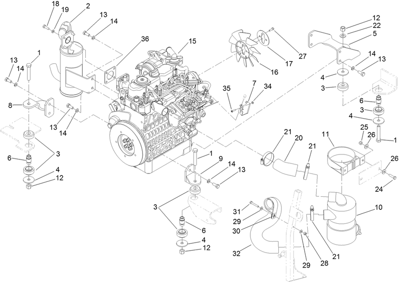 Engine Exhaust and Air Intake Assembly