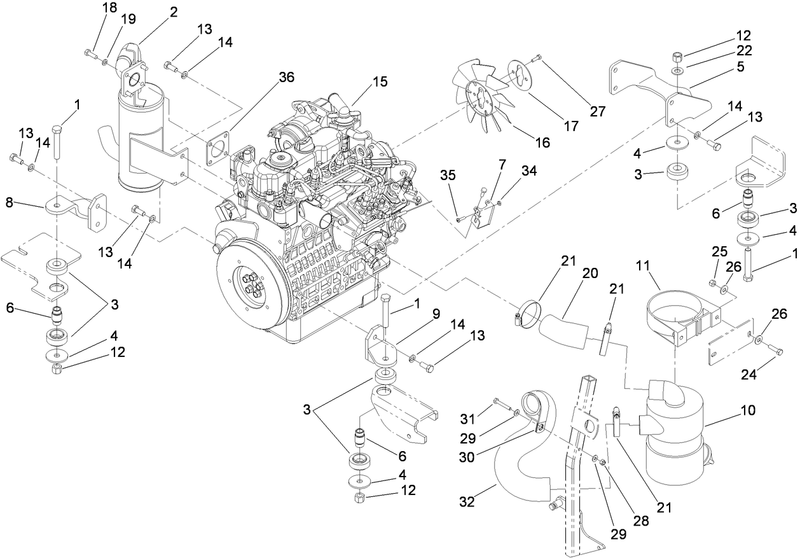 Engine Exhaust and Air Intake Assembly
