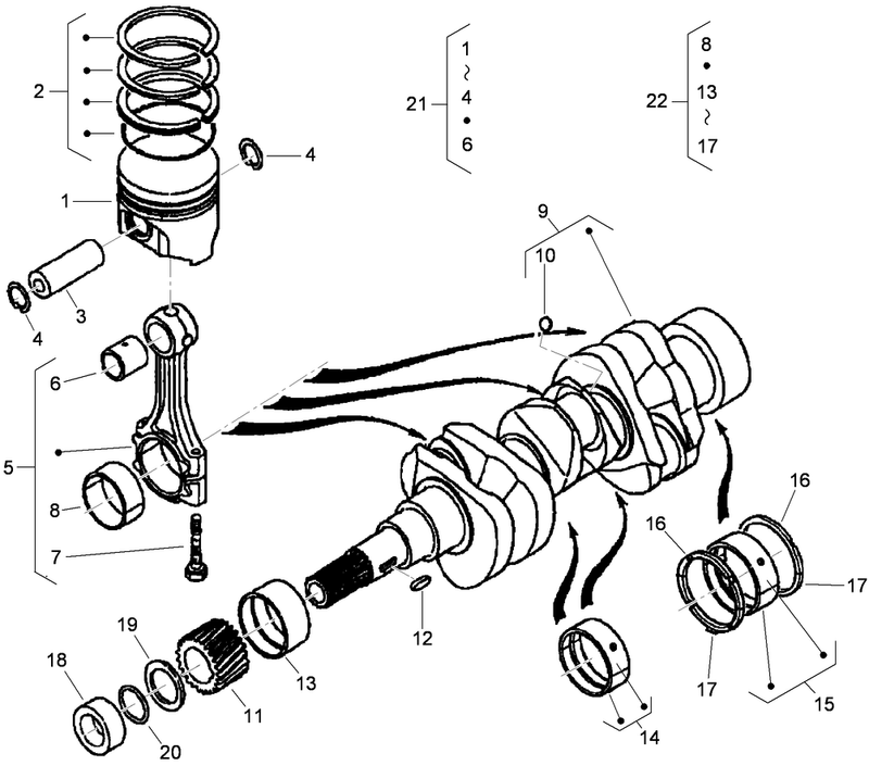 Piston and Crankshaft Assembly