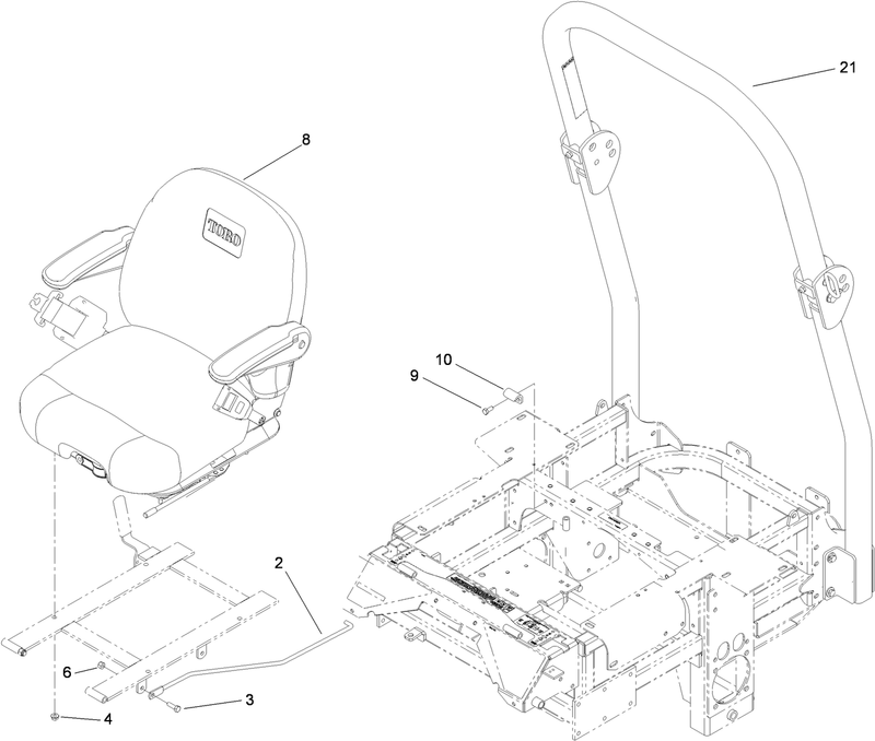 Seat and Roll Over Protection System Assembly