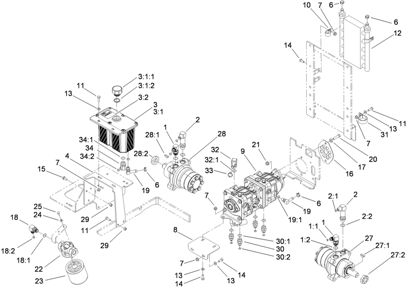 Hydraulic Tank Pump and Motor Assembly