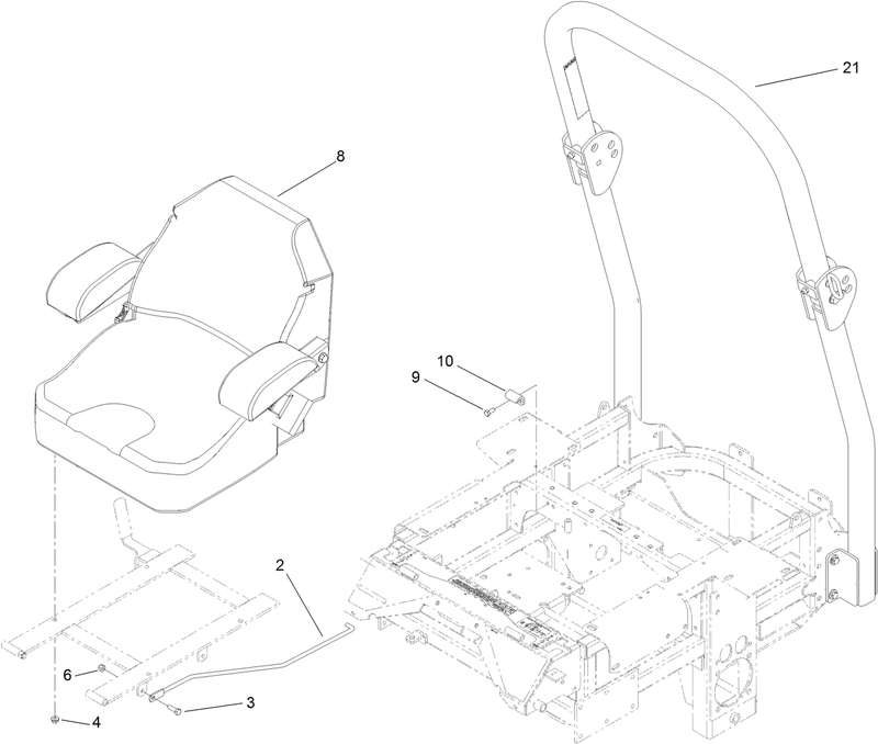 Seat and Roll Over Protection System Assembly