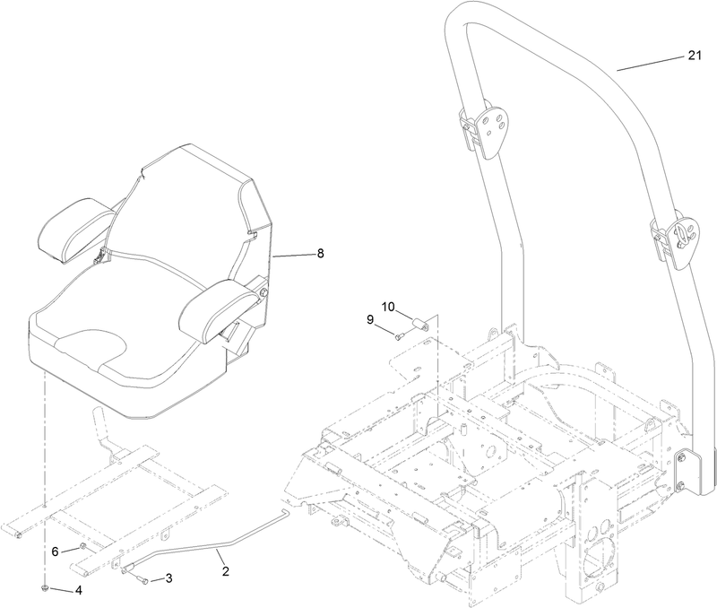 Seat and Roll Over Protection System Assembly