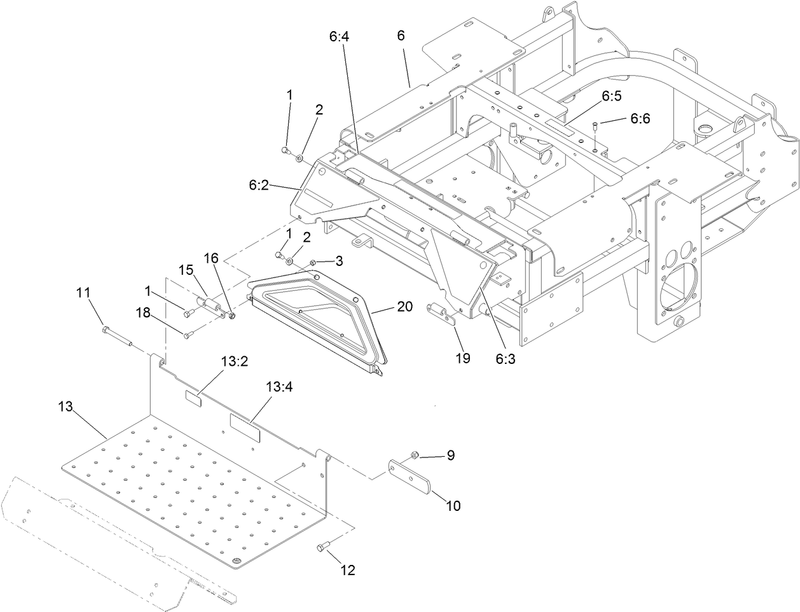 Traction Frame and Floor Pan Assembly