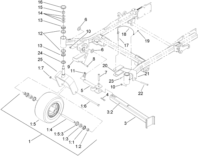 Caster Wheel and Z Stand Assembly