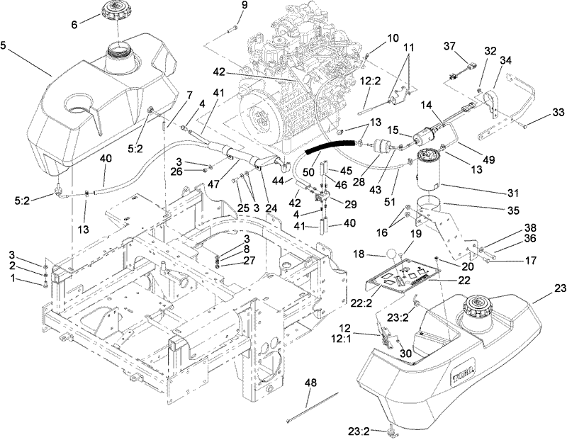 Control Panel and Fuel System Assembly