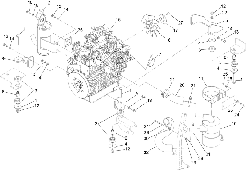 Engine Exhaust and Air Intake Assembly