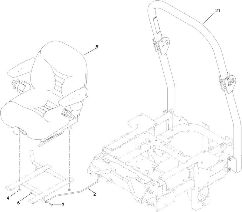 Seat and Roll Over Protection System Assembly