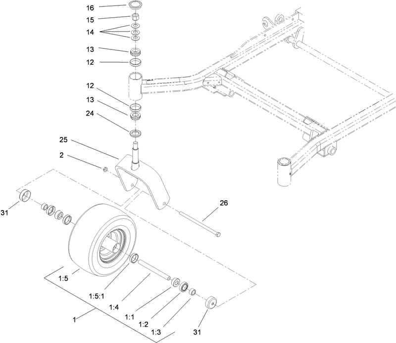 Caster Wheel and Fork Assembly
