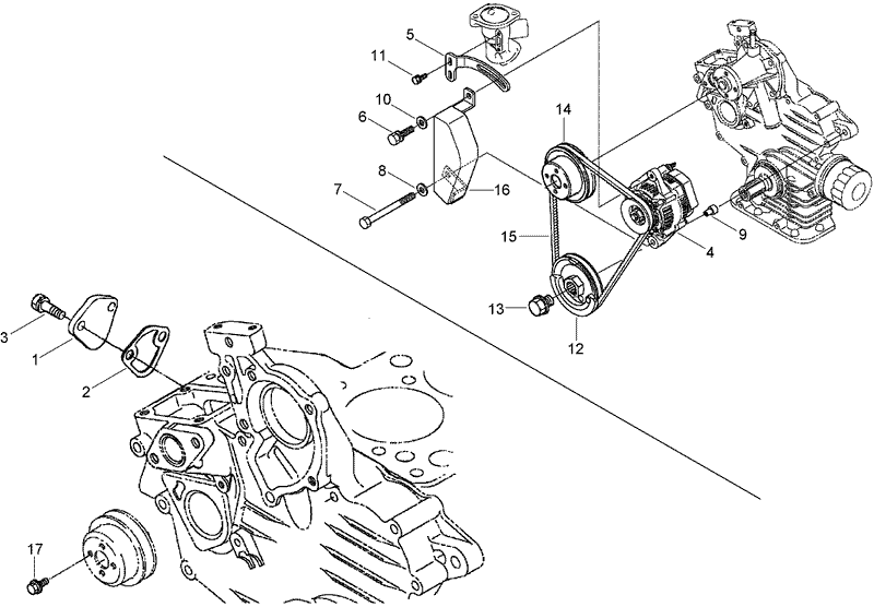 Alternator Pulley and Fuel Pump Cover Assembly