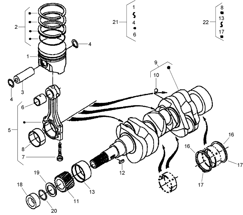 Piston and Crankshaft Assembly