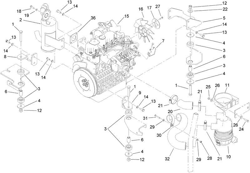 Engine Exhaust and Air Intake Assembly
