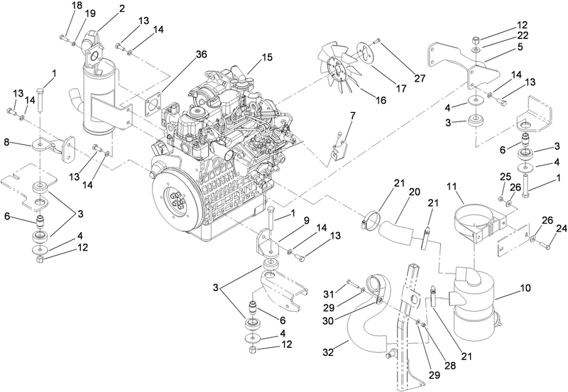 Engine Exhaust and Air Intake Assembly