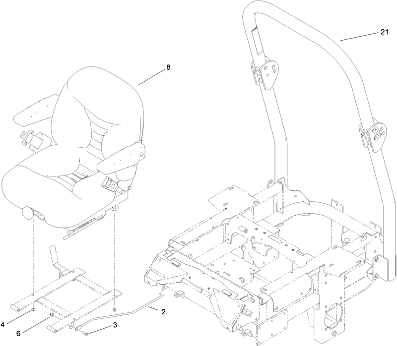 Seat and Roll Over Protection System Assembly