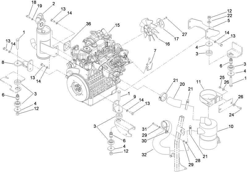 Engine Exhaust and Air Intake Assembly