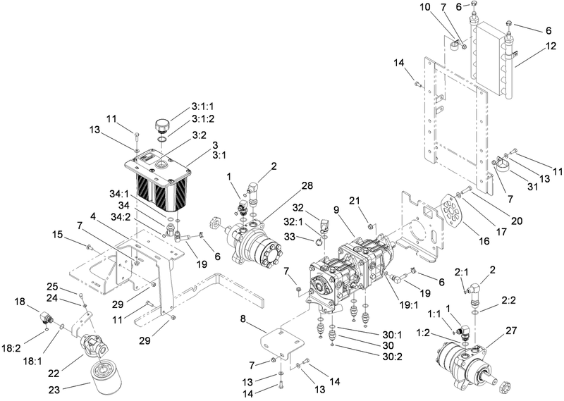 Hydraulic Tank Pump and Motor Assembly