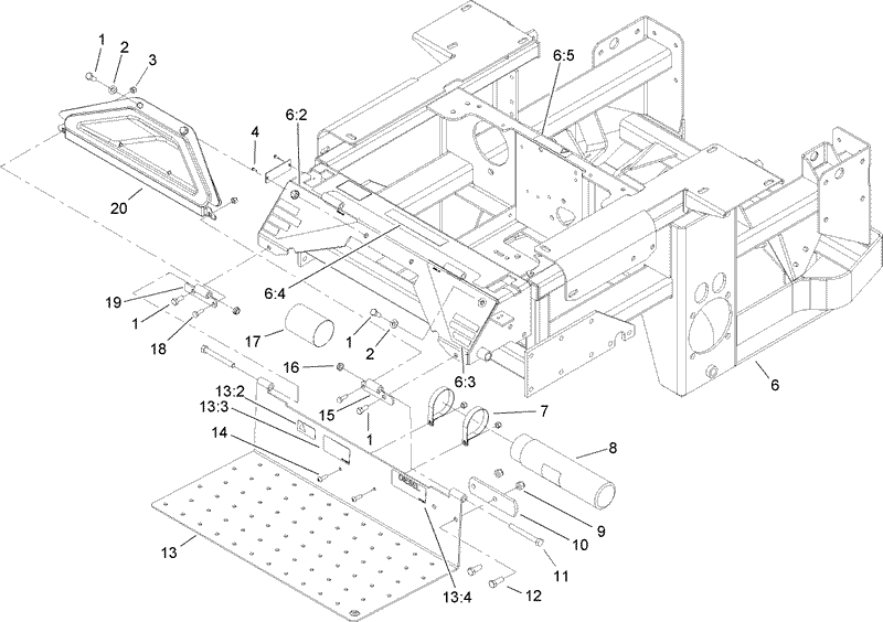 Engine Frame Console and Floor Pan Assembly