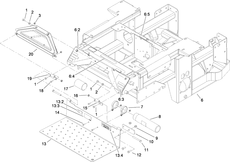 Engine Frame Console and Floor Pan Assembly