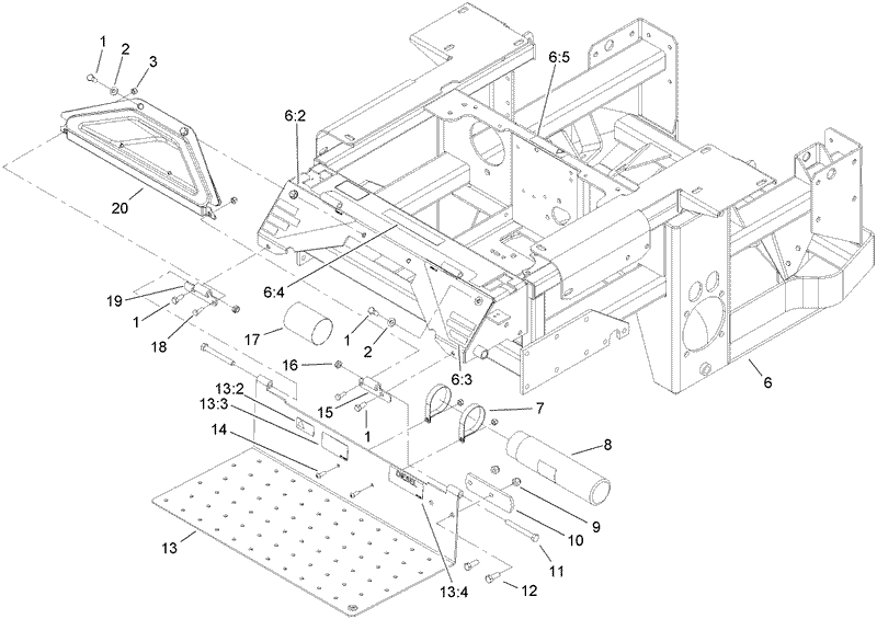 Engine Frame Console and Floor Pan Assembly