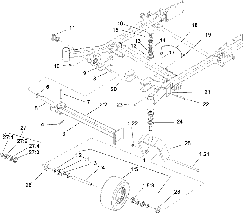 Caster Wheel and Z Stand Assembly