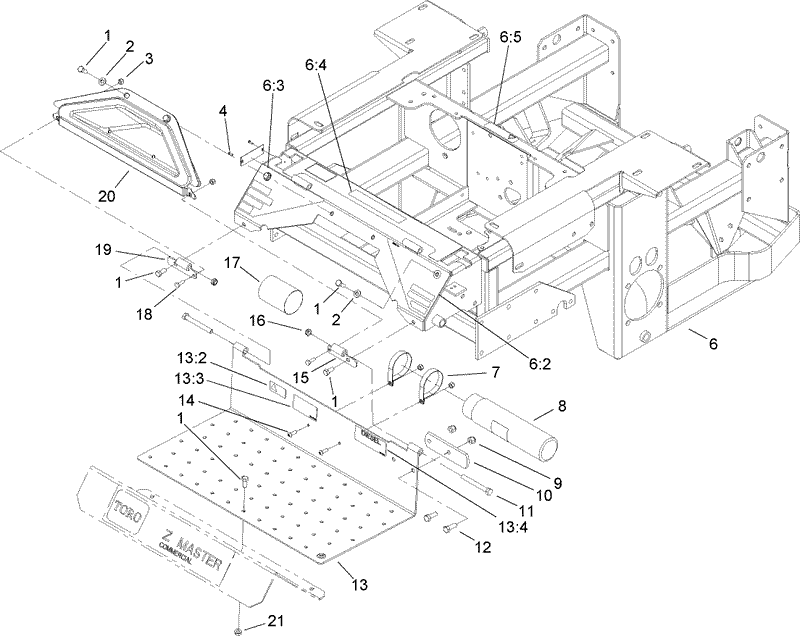 Engine Frame Console and Floor Pan Assembly