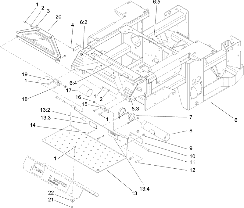 Main Frame Console and Floor Pan Assembly