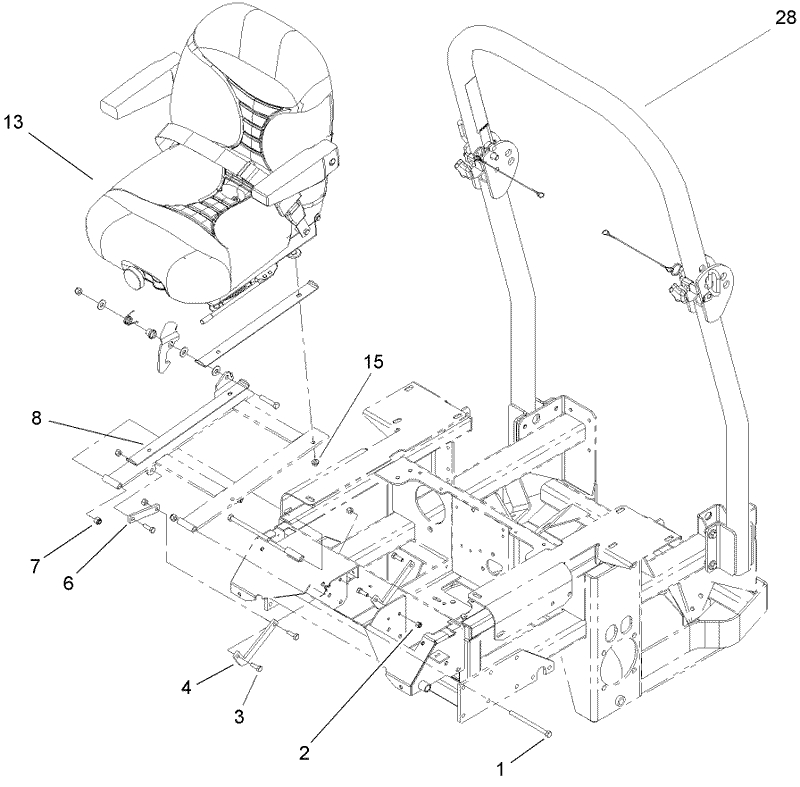 Seat and Roll Over Protection System Assembly