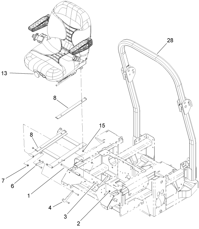 Seat and Roll Over Protection System Assembly