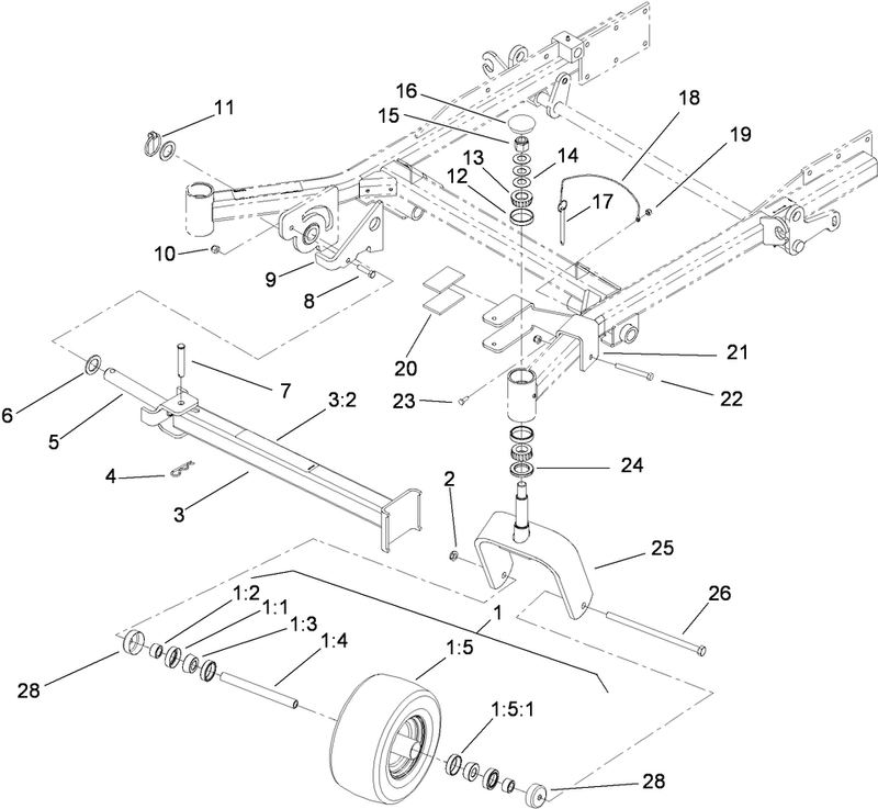 Caster Wheel and Z Stand Assembly