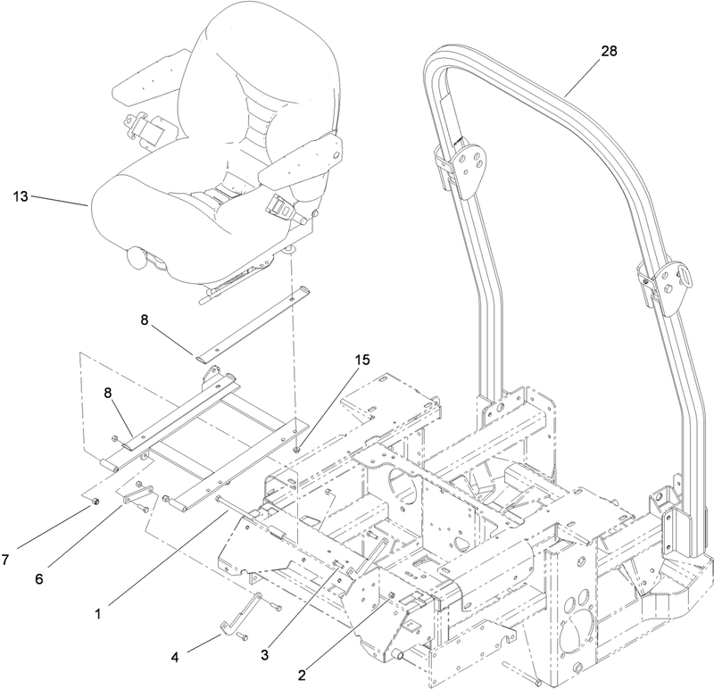 Seat and Roll Over Protection System Assembly