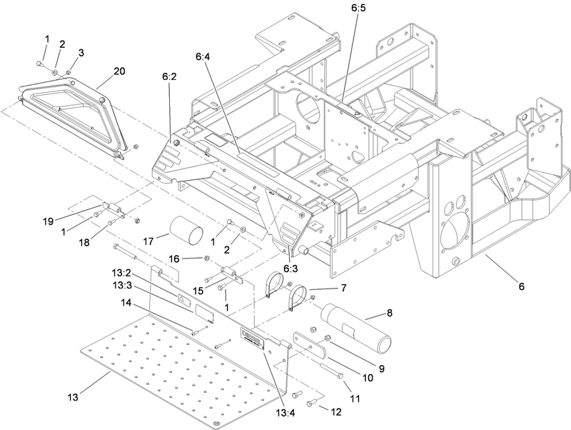 Engine Frame Console and Floor Pan Assembly