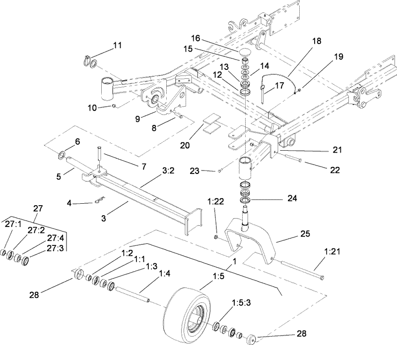 Caster Wheel and Z Stand Assembly