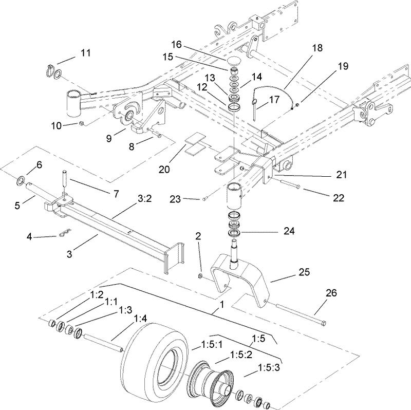 Caster and Z Stand Assembly