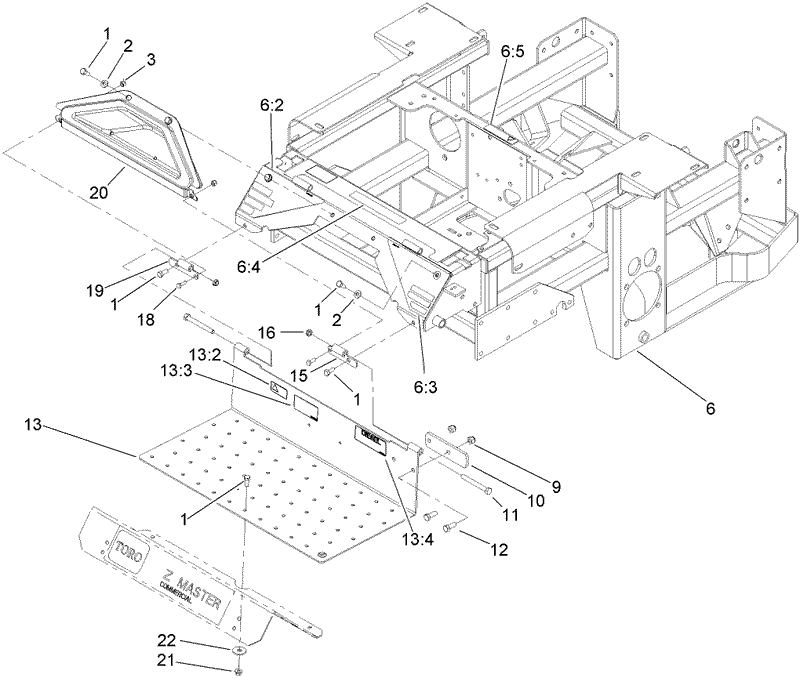 Engine Frame Console and Floor Pan Assembly