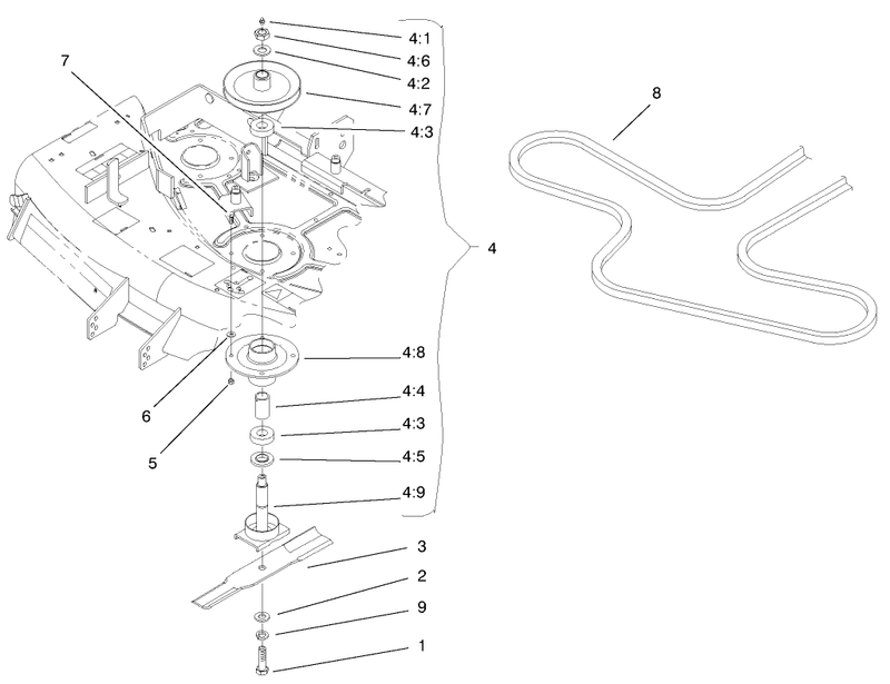 44in Deck And Spindle Assembly
