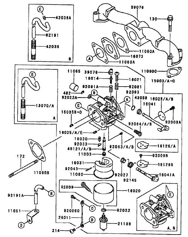 Carburetor Assembly continued Kawasaki Fh500v Ds10